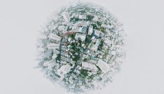 fisheye lens of city